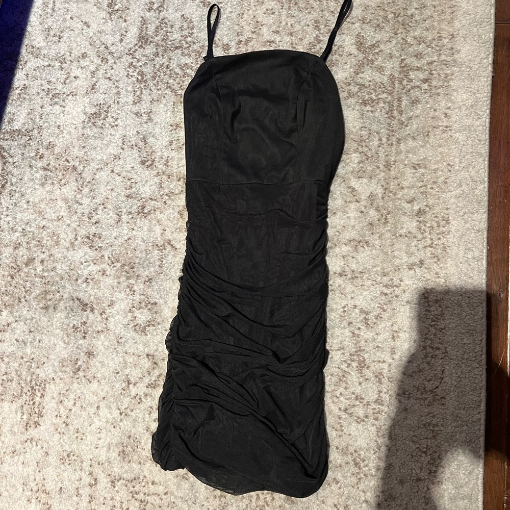 Black Ruched Mini Dress (brand new w/o tags)
